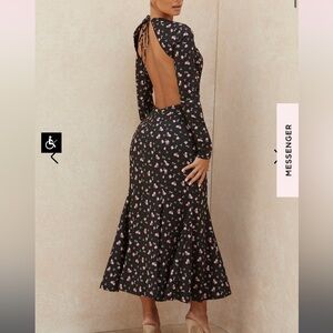 Xs floral maxi open back dress